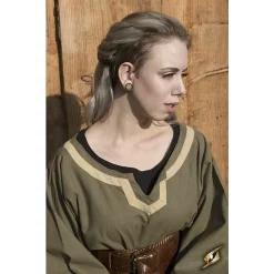 Epic Armoury Viking Dress Astrid, Green/beige 9 Epic Armoury Viking Dress Astrid, Green/beige -Viking Clothing Shop viking dress astrid green beige 2