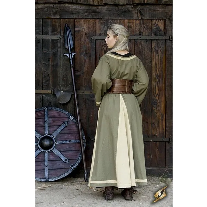 Epic Armoury Viking Dress Astrid, Green/beige 6 Epic Armoury Viking Dress Astrid, Green/beige - Image 4