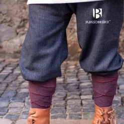 Burgschneider Viking Trousers Herringbone Motif Ivar, Black-grey -Viking Clothing Shop viking trousers herringbone motif ivar black grey 1