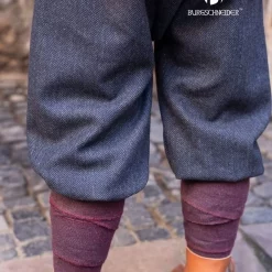 Burgschneider Viking Trousers Herringbone Motif Ivar, Black-grey -Viking Clothing Shop viking trousers herringbone motif ivar black grey 2