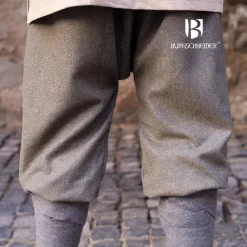 Burgschneider Viking Trousers Herringbone Motif Ivar, Olive-grey -Viking Clothing Shop viking trousers herringbone motif ivar olive grey 2
