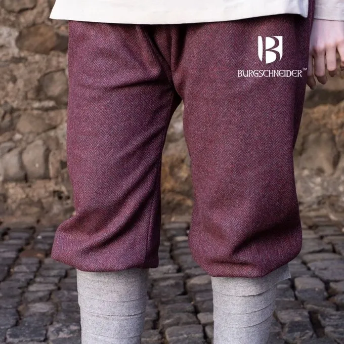 Burgschneider Viking Trousers Herringbone Motif Tilda, Burgundy-grey 4 Burgschneider Viking Trousers Herringbone Motif Tilda, Burgundy-grey - Image 2
