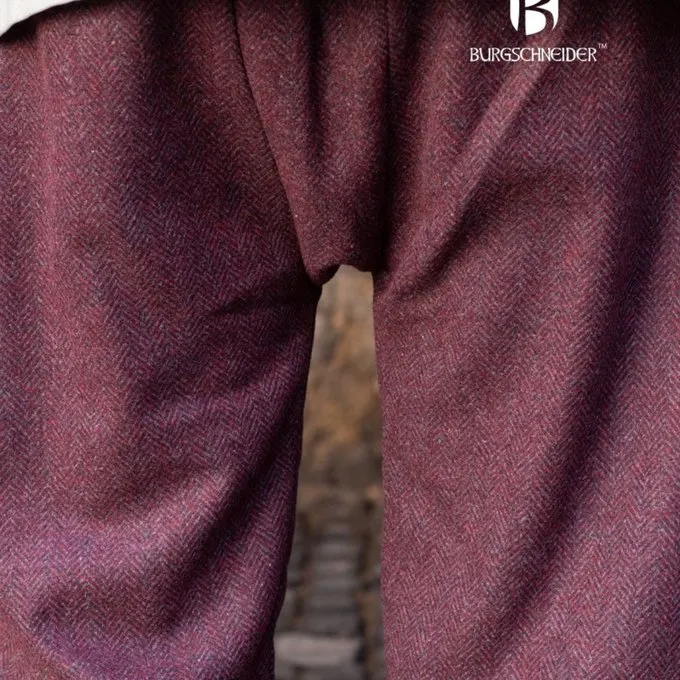 Burgschneider Viking Trousers Herringbone Motif Tilda, Burgundy-grey 5 Burgschneider Viking Trousers Herringbone Motif Tilda, Burgundy-grey - Image 3
