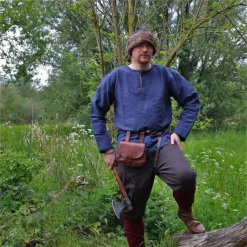 Leonardo Carbone Viking Tunic Hans, Blue -Viking Clothing Shop viking tunic hans blue 3