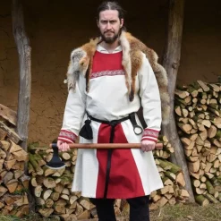 Viking Tunic Viborg, Natural-red 13 Viking Tunic Viborg, Natural-red -Viking Clothing Shop viking tunic viborg natural red 5