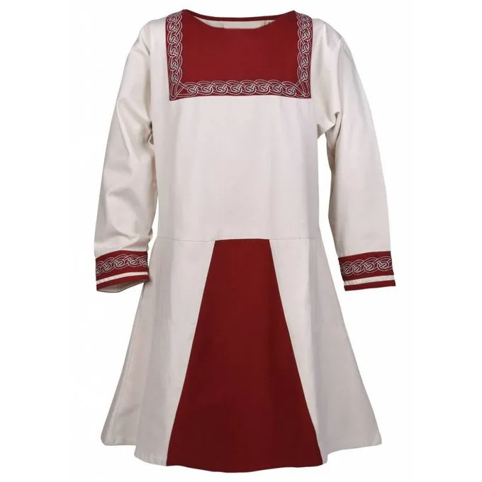 Viking Tunic Viborg, Natural-red 3 Viking Tunic Viborg, Natural-red